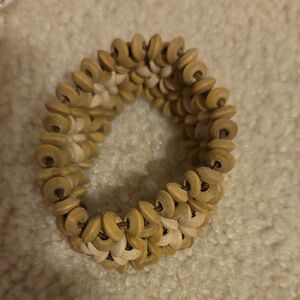 Natural Wood Beaded Bracelet